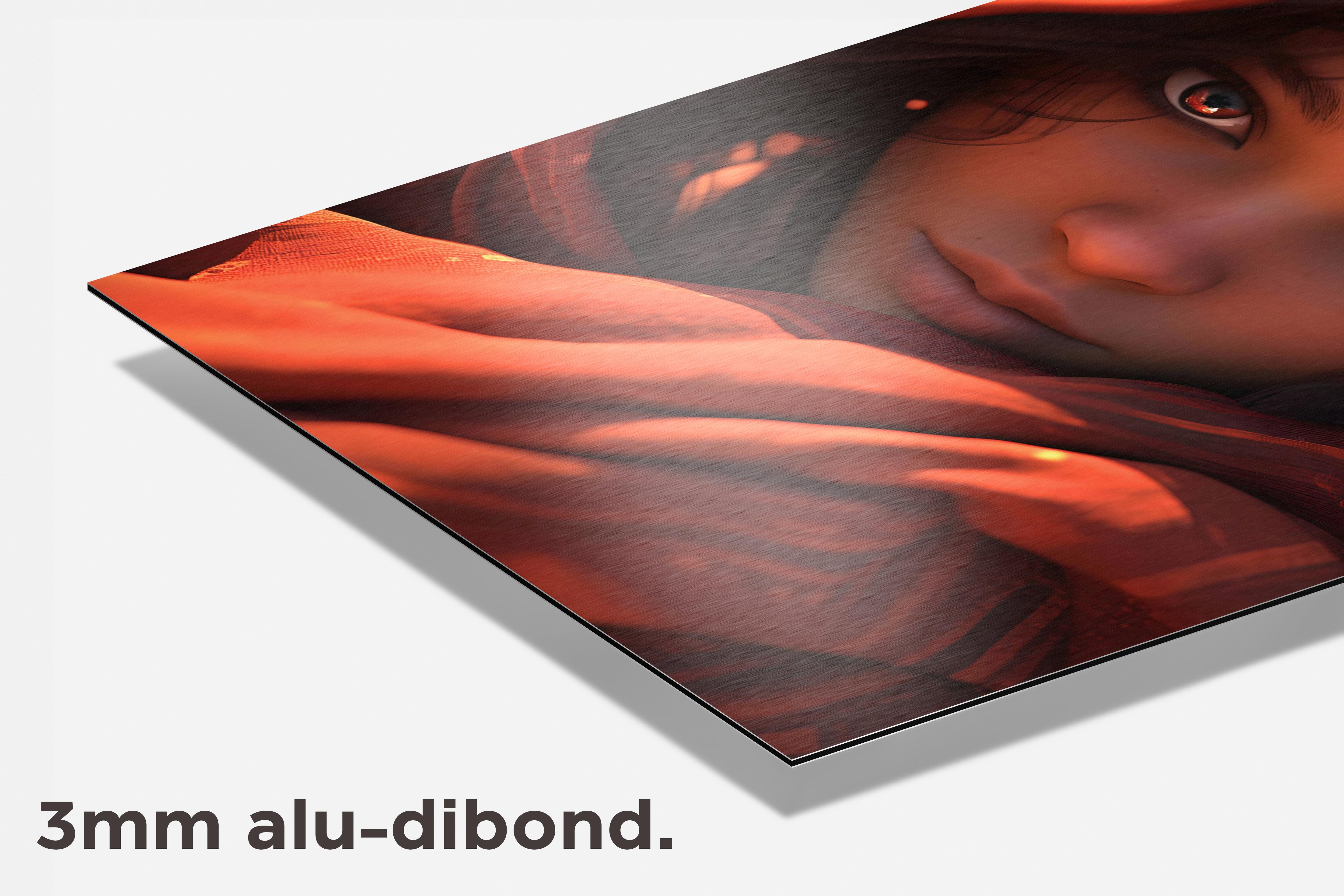 Vrouw met Sjaal dibond detail