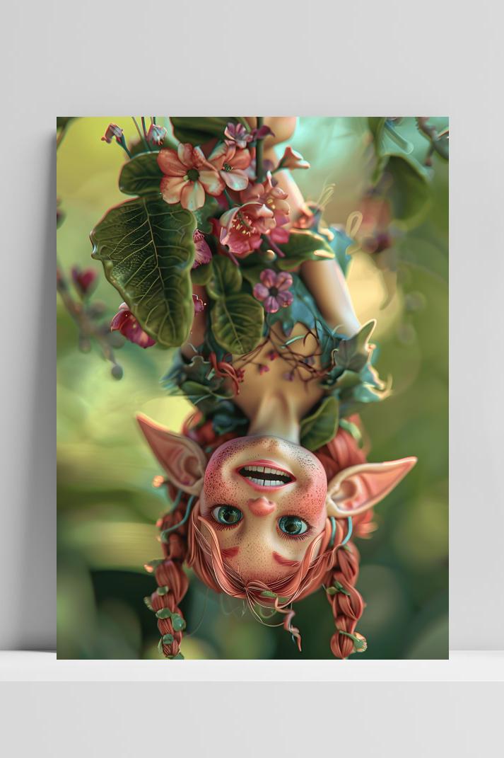 Hangende Elf op 3mm aluminium dibond
