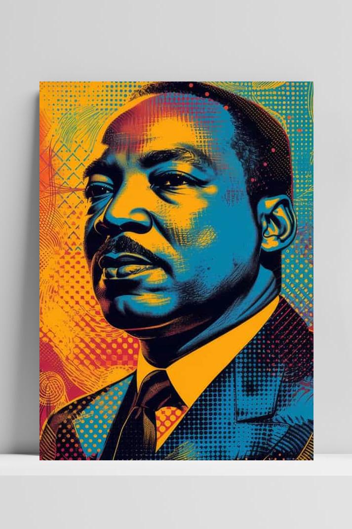 Martin Luther King Jr. op 3mm aluminium dibond