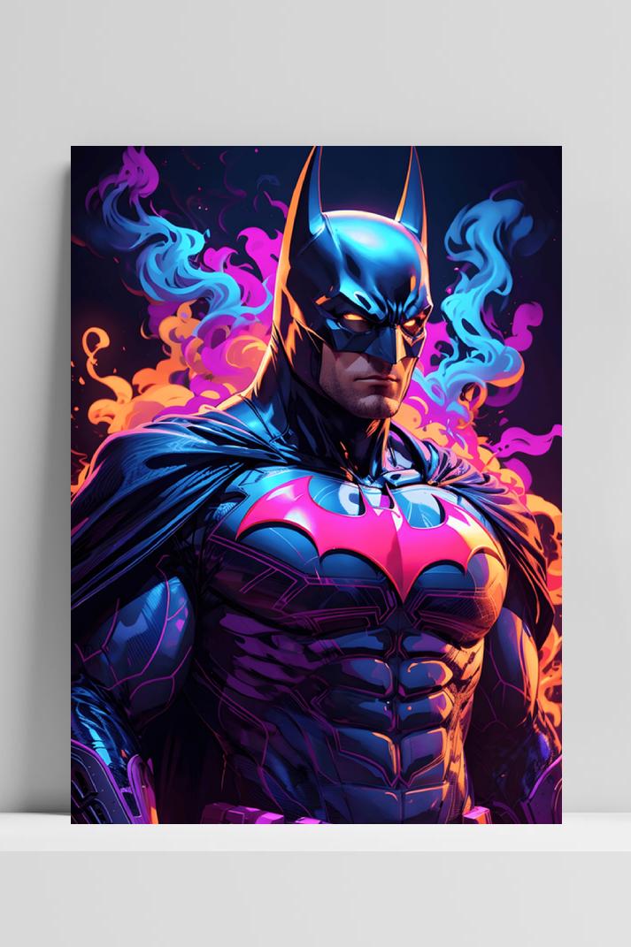 Neon Batman op 3mm aluminium dibond