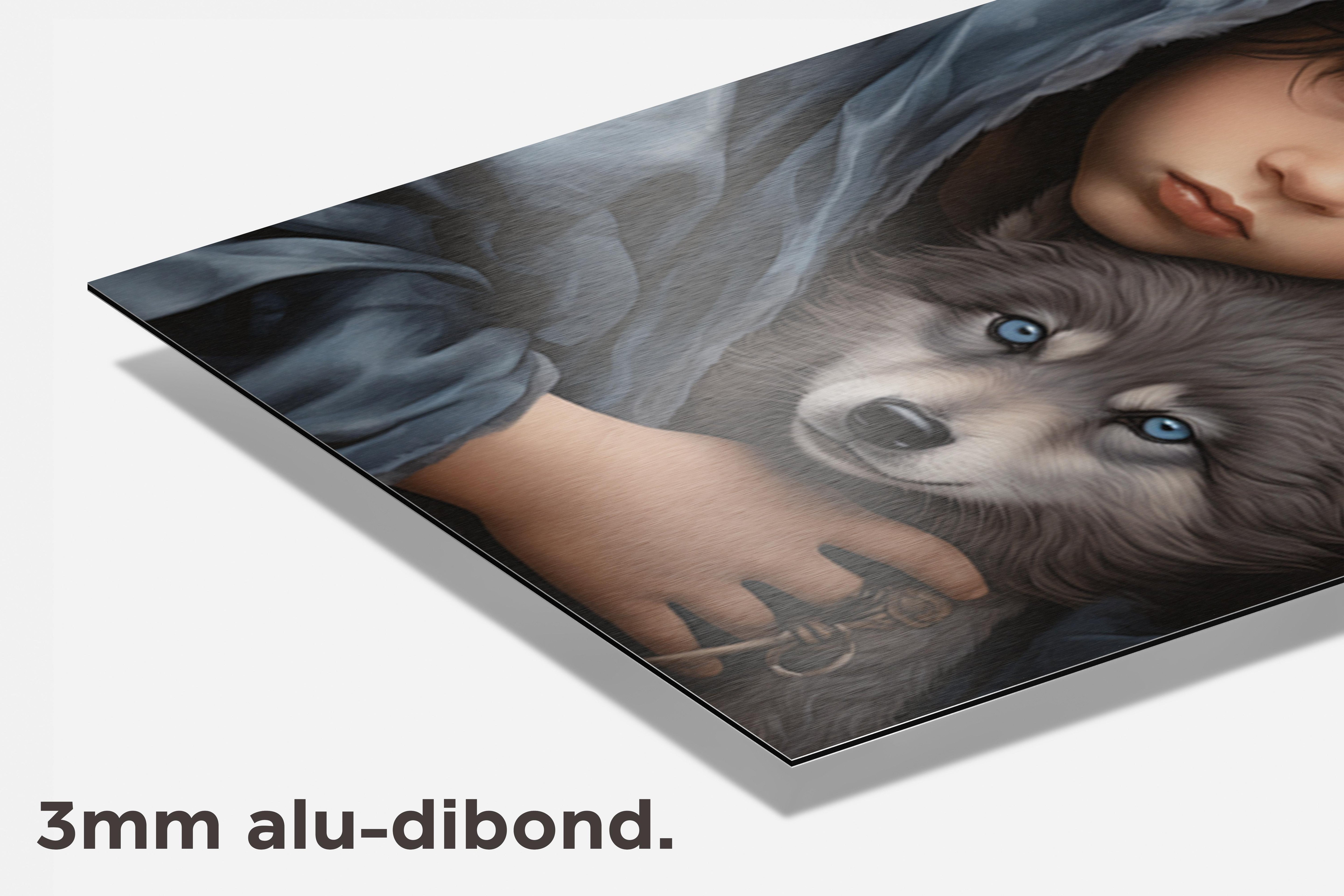 Jongen met Hond dibond detail