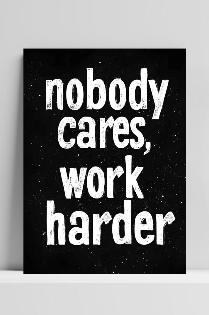 Work Harder op 3mm aluminium dibond