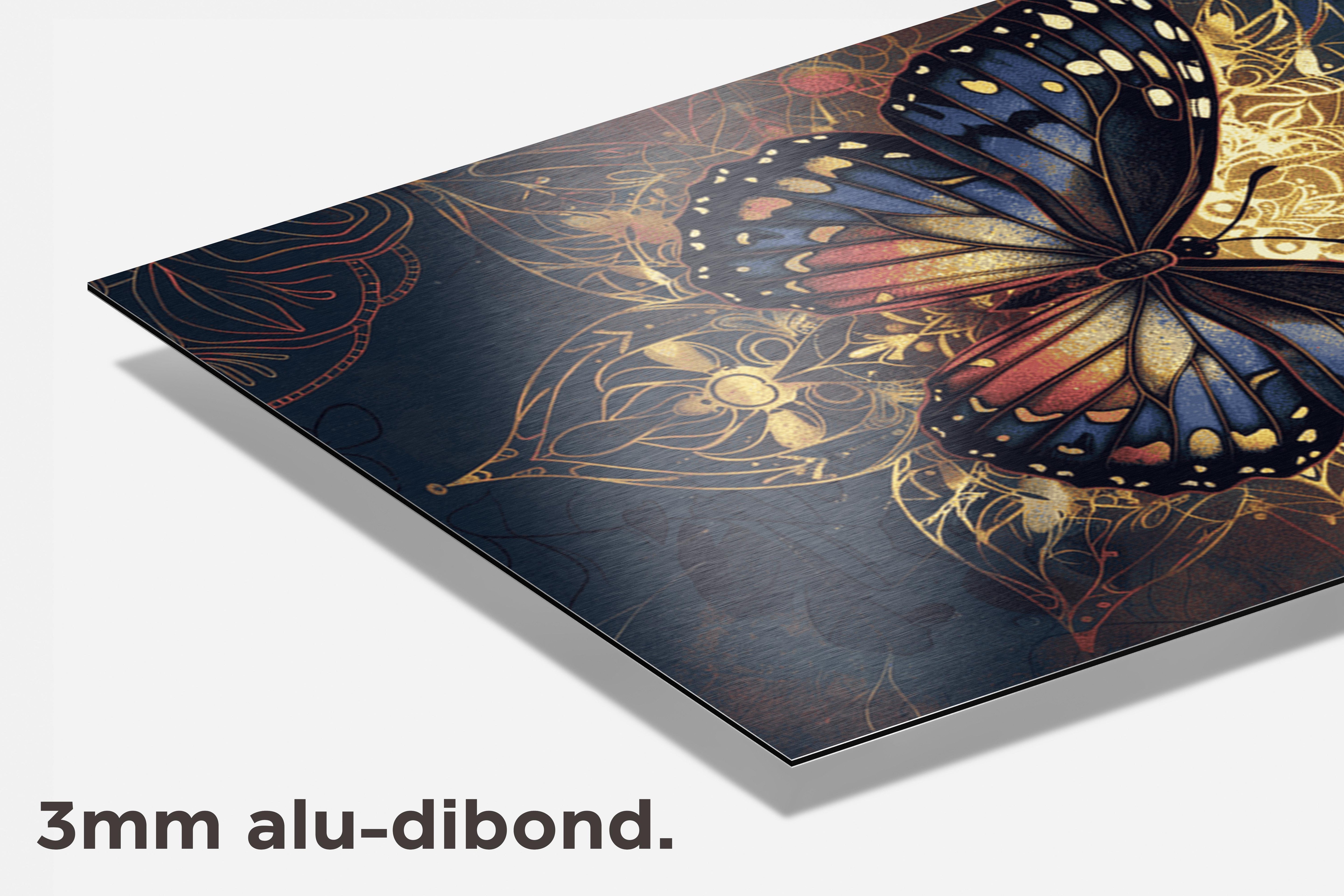 Blauwe Vlinder dibond detail