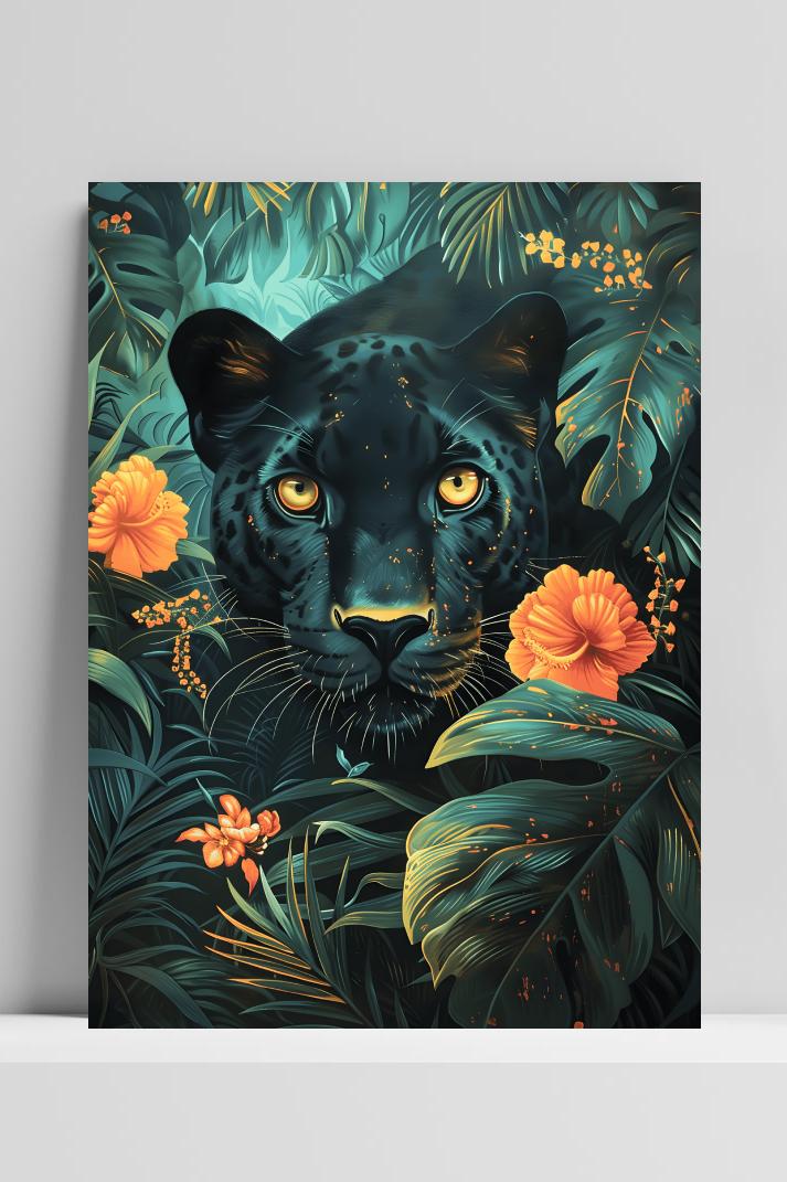 Panter op 3mm aluminium dibond