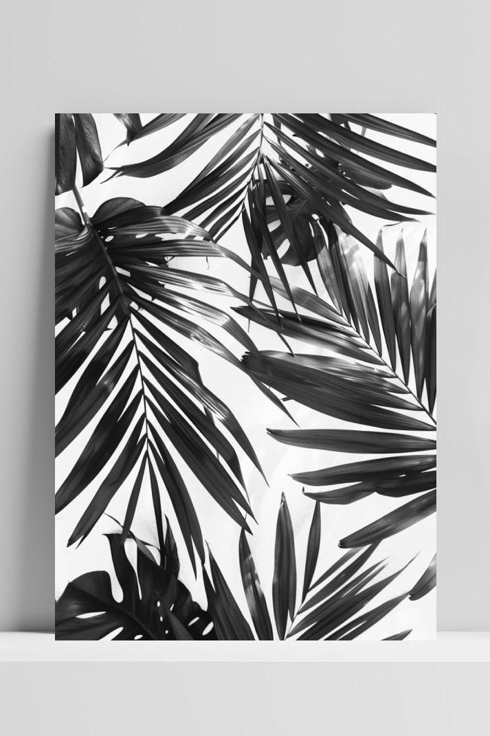 Palmbladeren op 3mm aluminium dibond