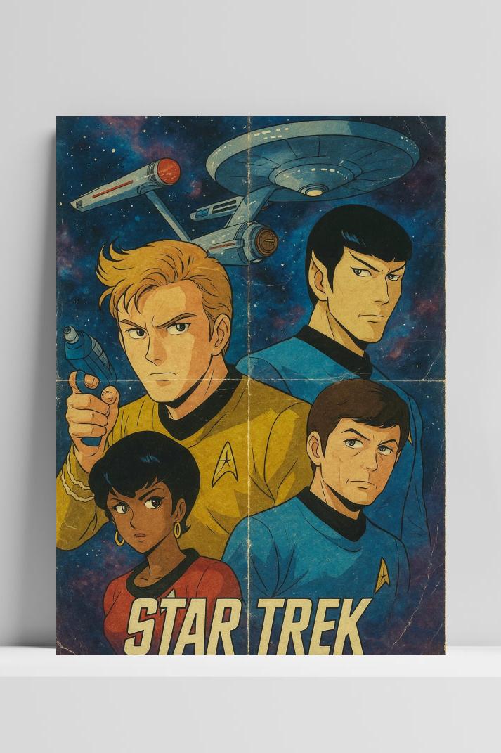 Star Trek Anime Text op 3mm aluminium dibond