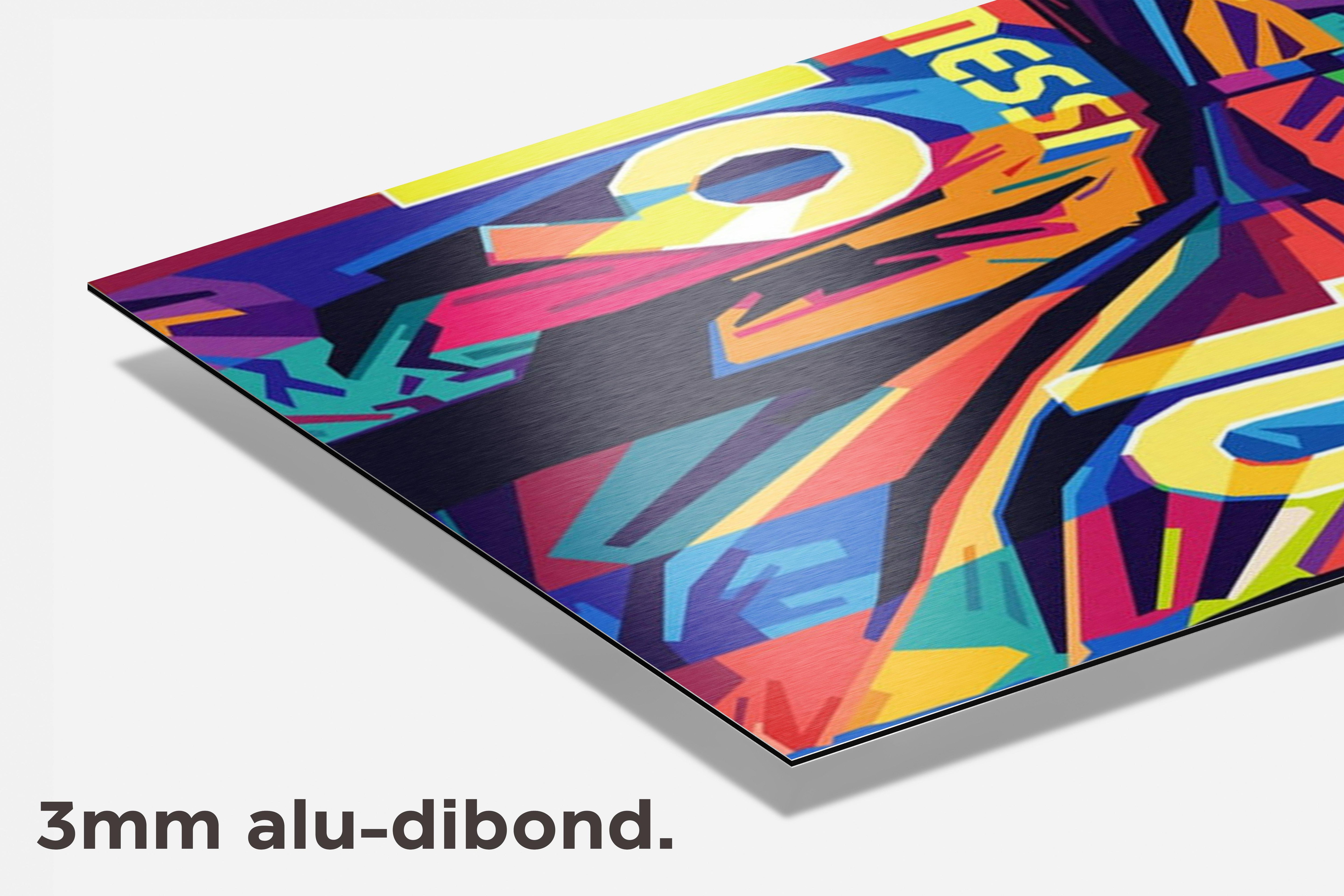 Ronaldinho Messi dibond detail