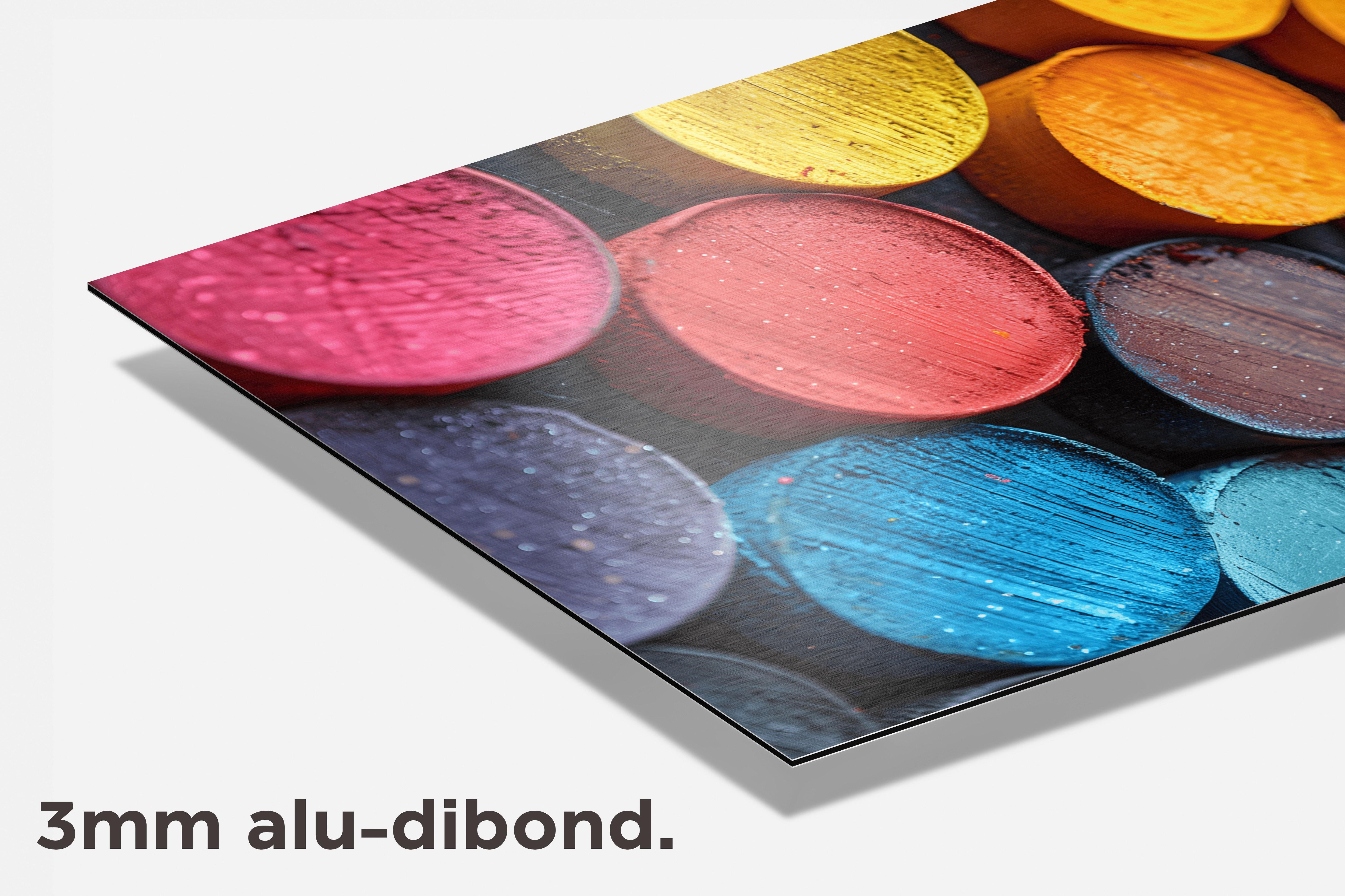 Cirkel Kleurenpalet dibond detail