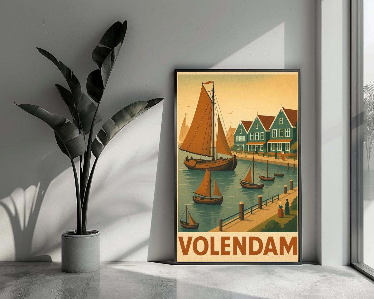 Volendam Text Vintage poster van 25 Artstreet