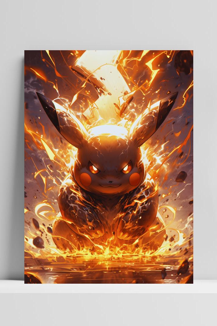 Pikachu Pokemon op 3mm aluminium dibond