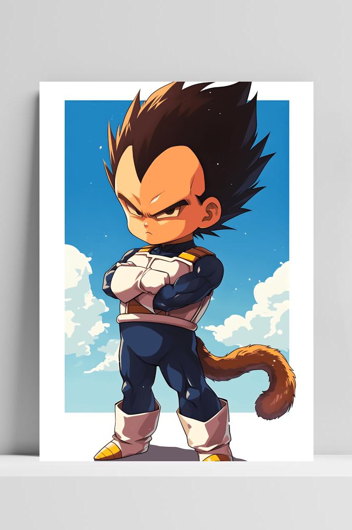 Dragonball Vegeta Staart op 3mm aluminium dibond