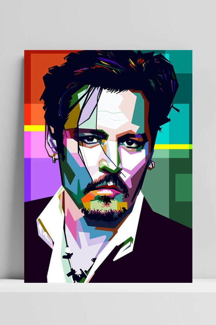 Johnny Depp Wpap op 3mm aluminium dibond