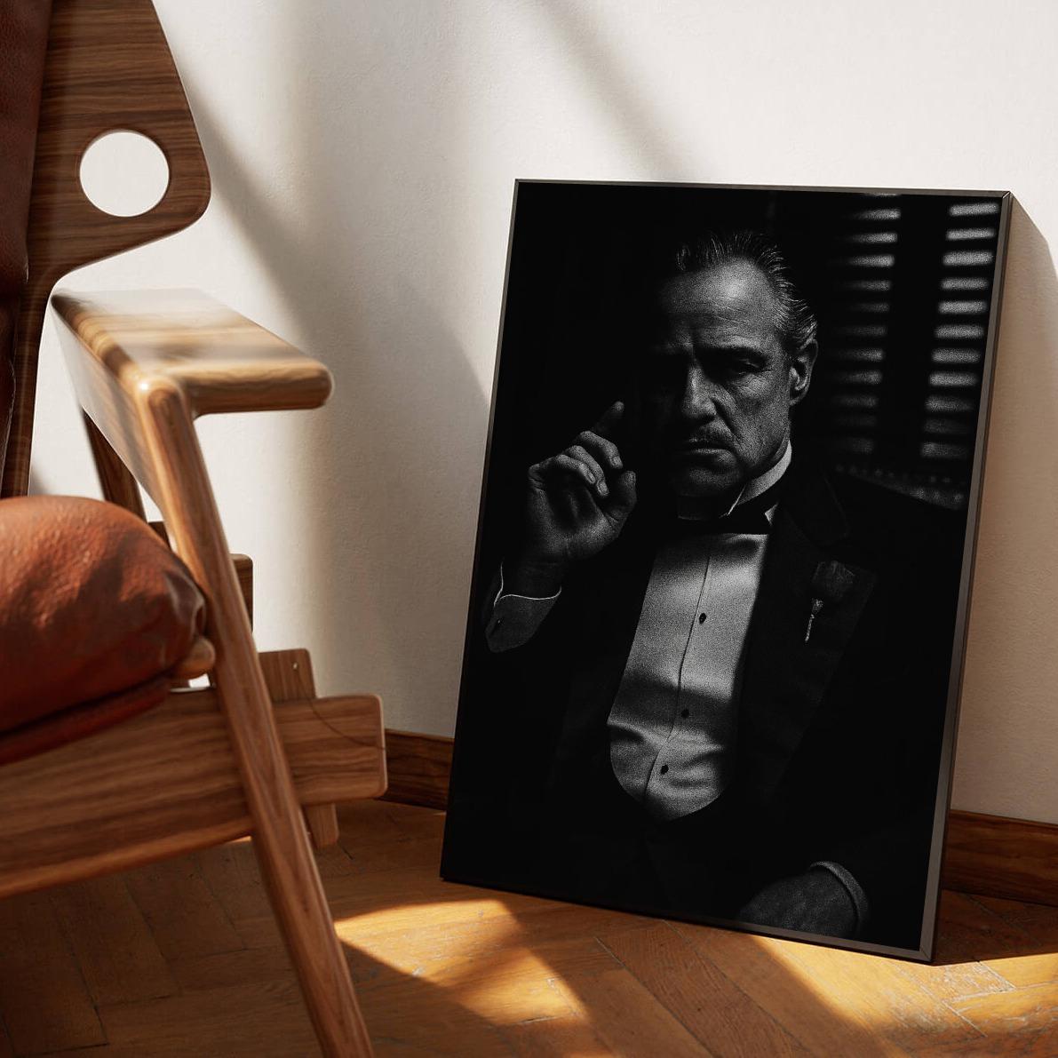 Don Corleone B&W The Godfather poster sfeerbeeld 1
