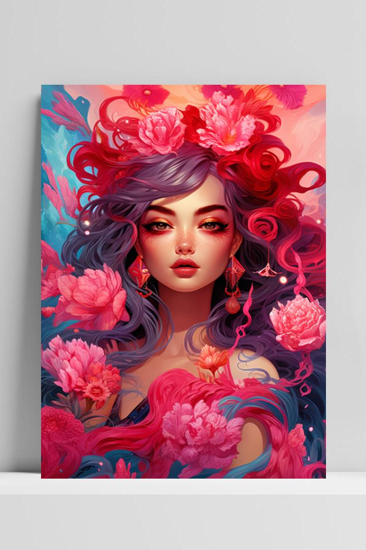 Bloemenprinses op 3mm aluminium dibond