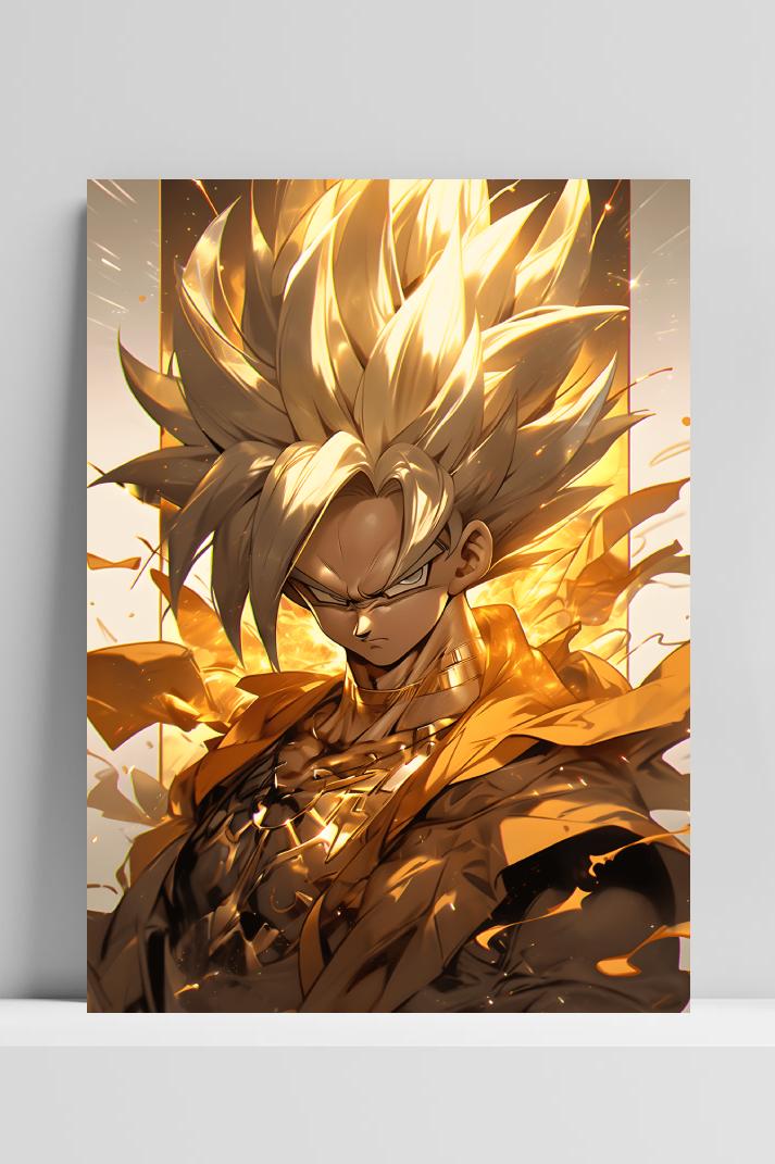Dragonball Super Saijan op 3mm aluminium dibond