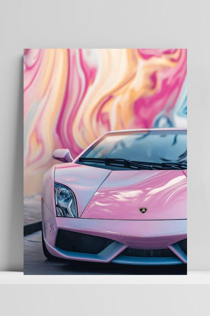 Lamborghini Roze op 3mm aluminium dibond