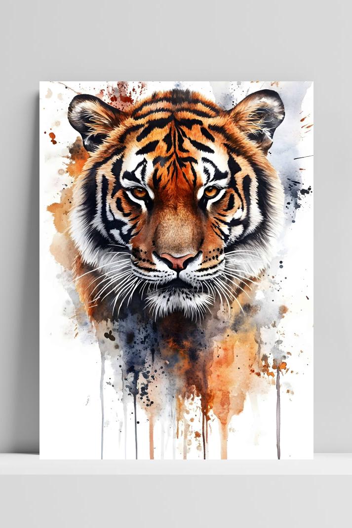 Tijger op 3mm aluminium dibond
