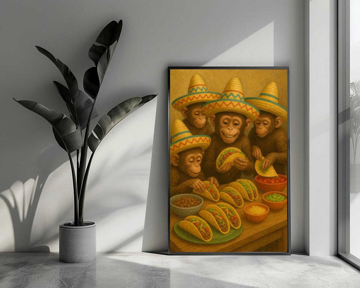 Monkeys Tacos poster van 25 Artstreet