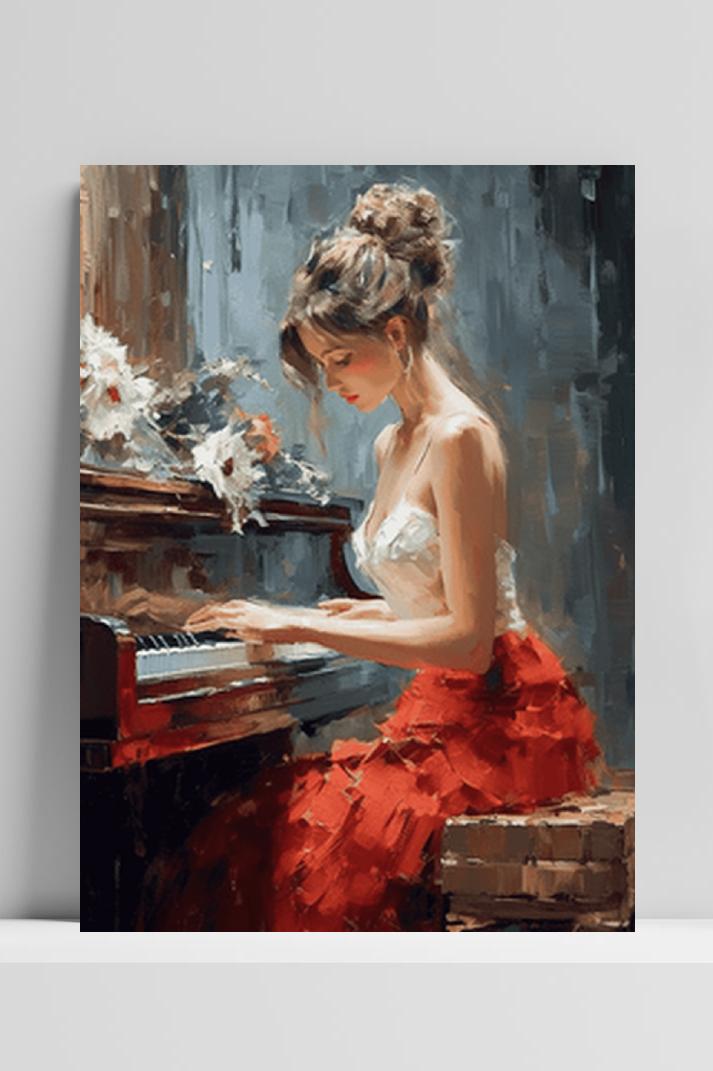 Pianist op 3mm aluminium dibond