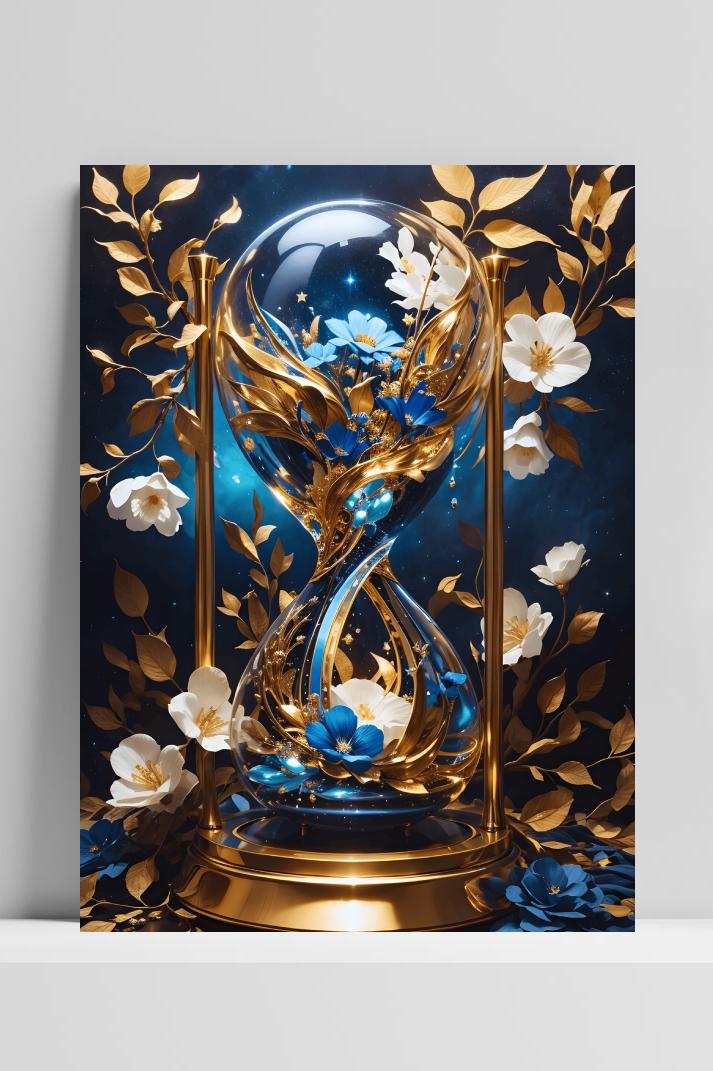 Zandloper Abstract op 3mm aluminium dibond