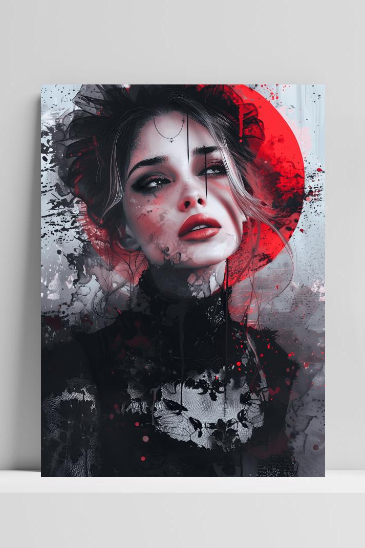 Gotisch Portret op 3mm aluminium dibond
