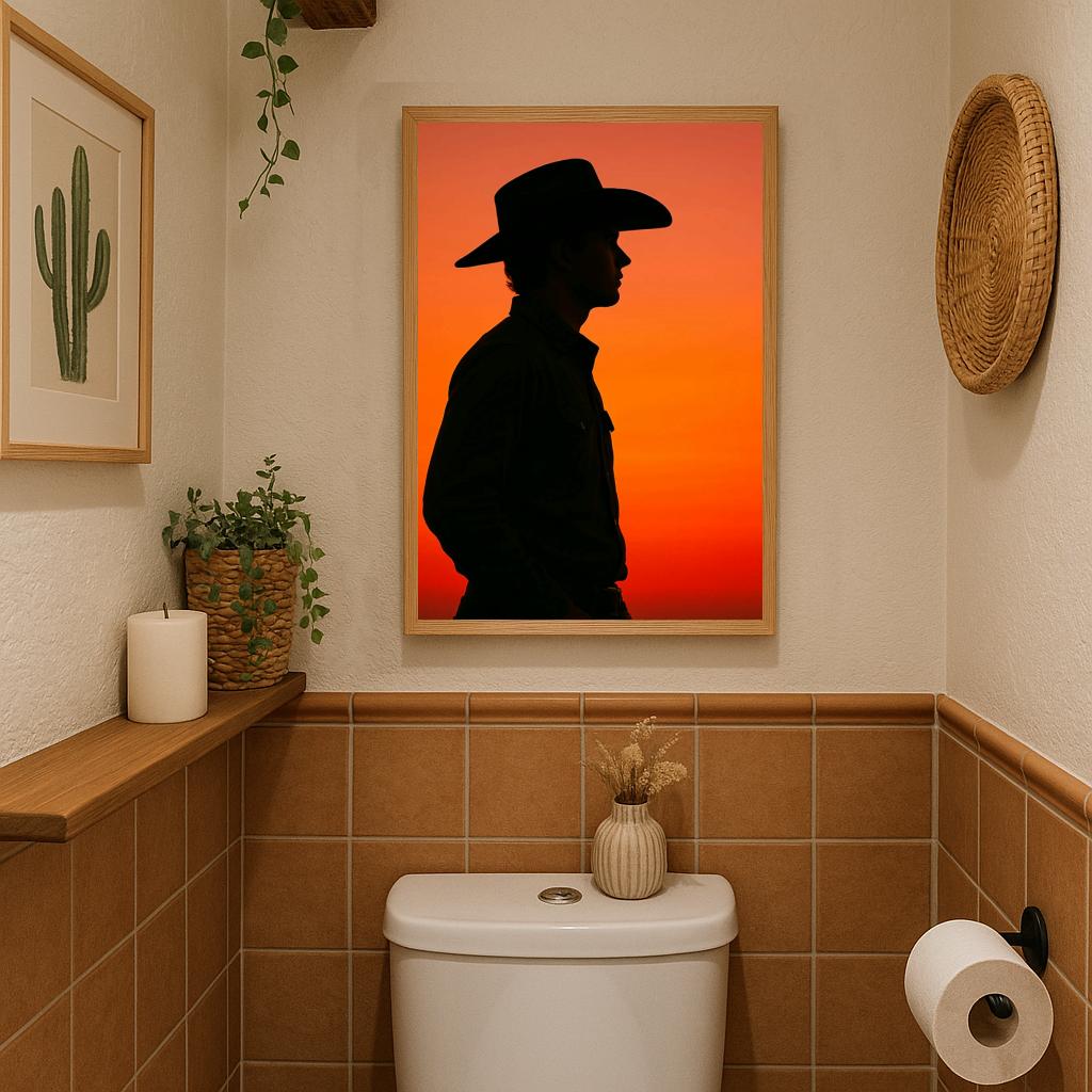 Cowboy Silhouette Sunset poster sfeerbeeld 3
