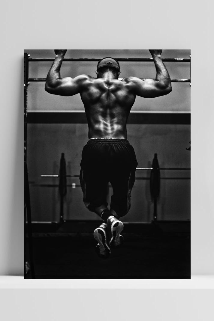 Gym Training Zwart Wit op 3mm aluminium dibond