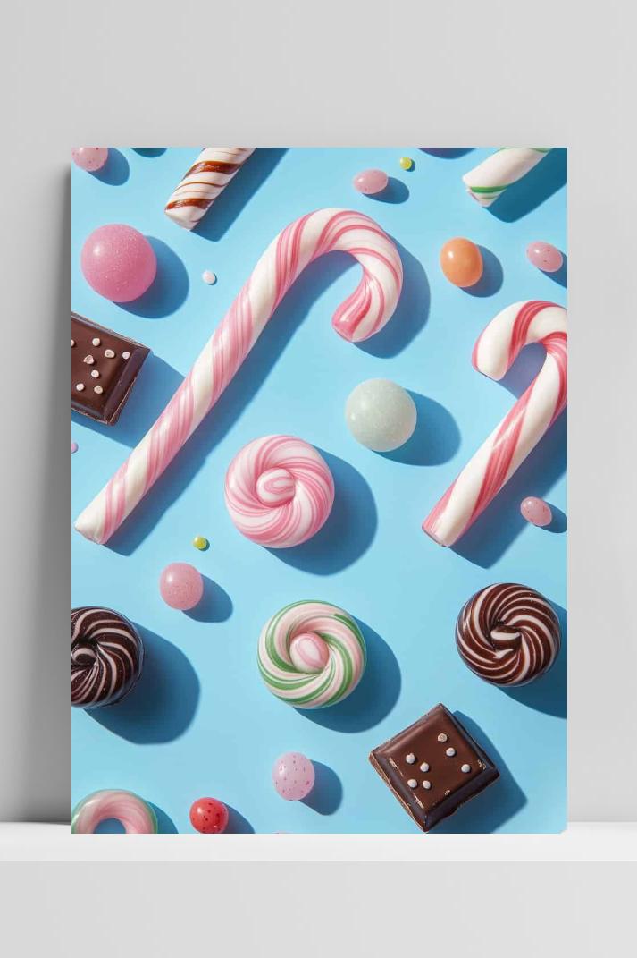 Snoep Chocolade op 3mm aluminium dibond