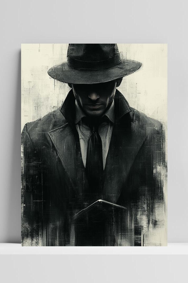 Detective Noir op 3mm aluminium dibond