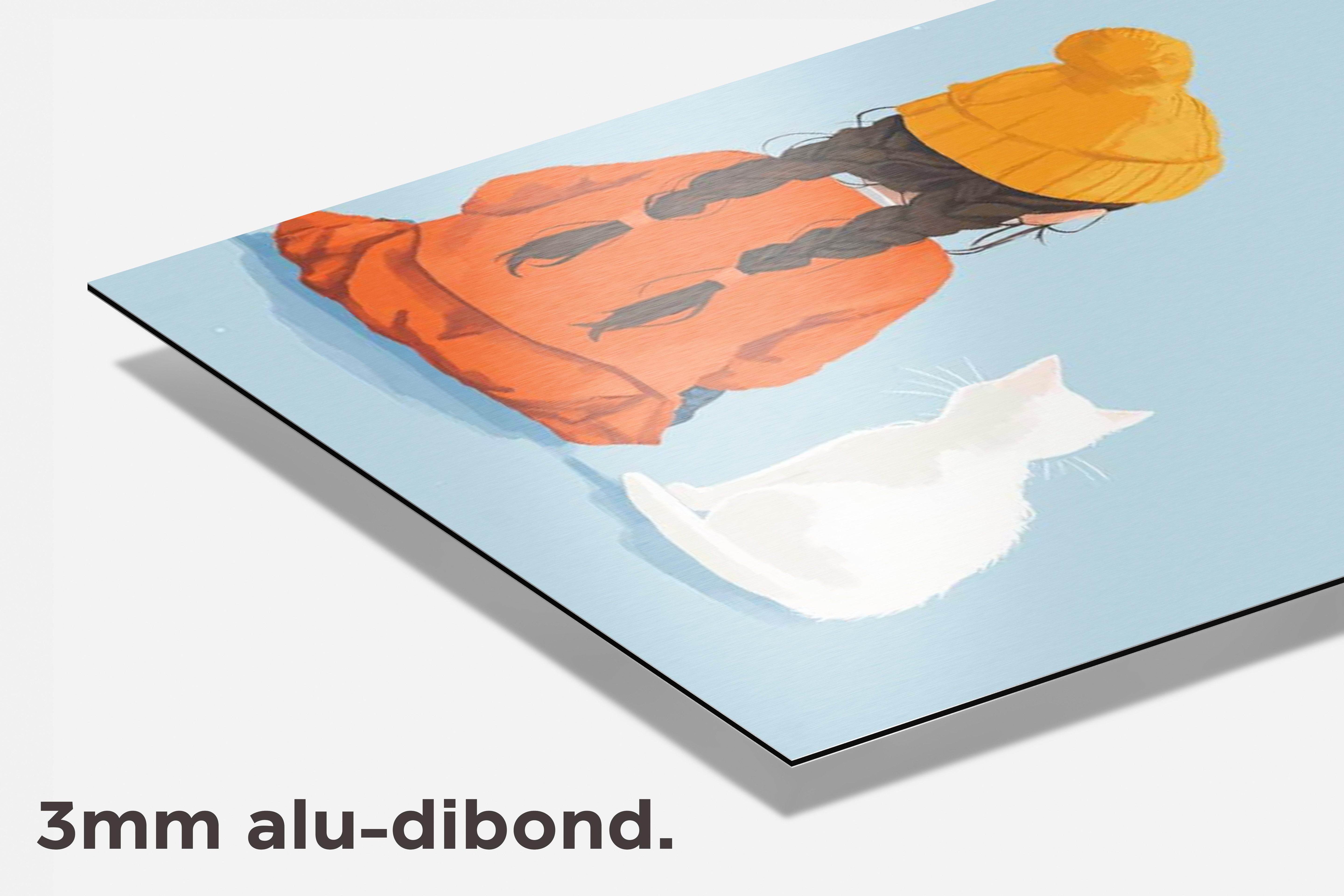 Meisje Kat dibond detail