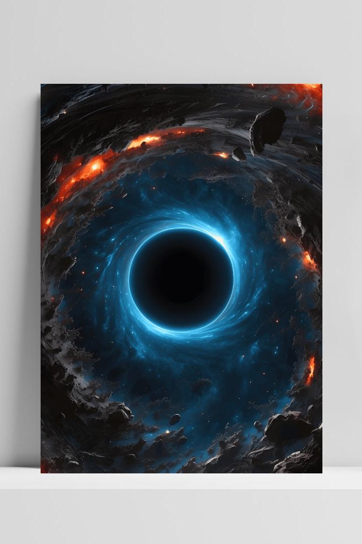 Zwart Gat op 3mm aluminium dibond