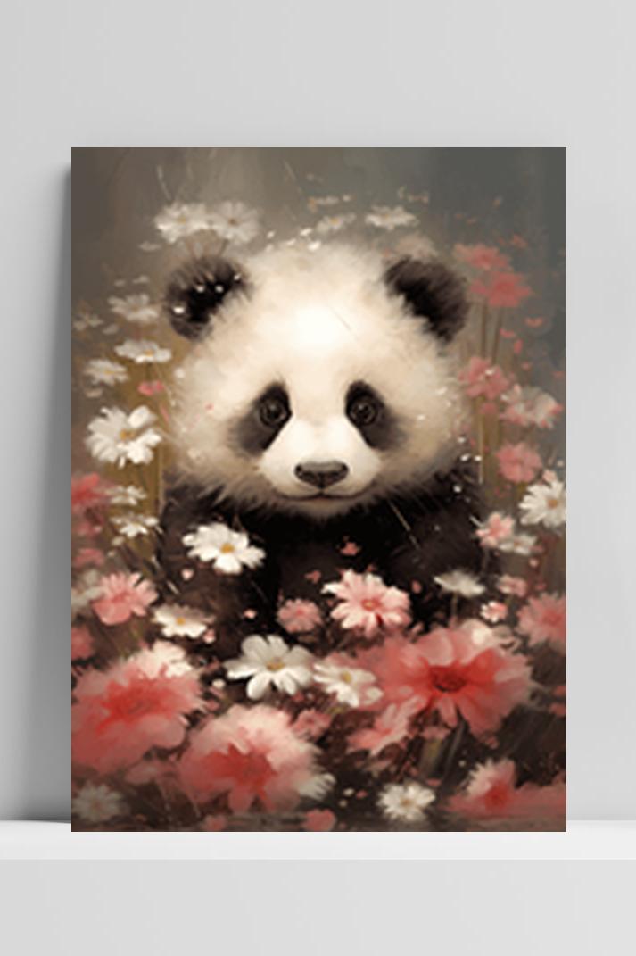 Panda Waterverf op 3mm aluminium dibond