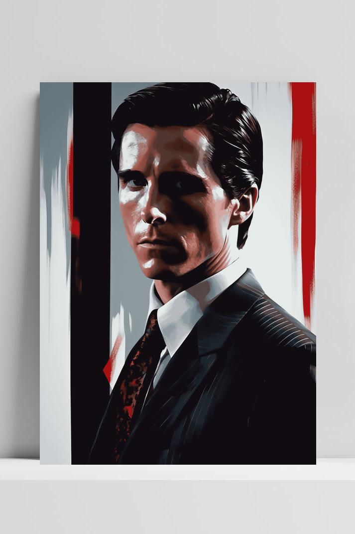 Patrick Bateman op 3mm aluminium dibond