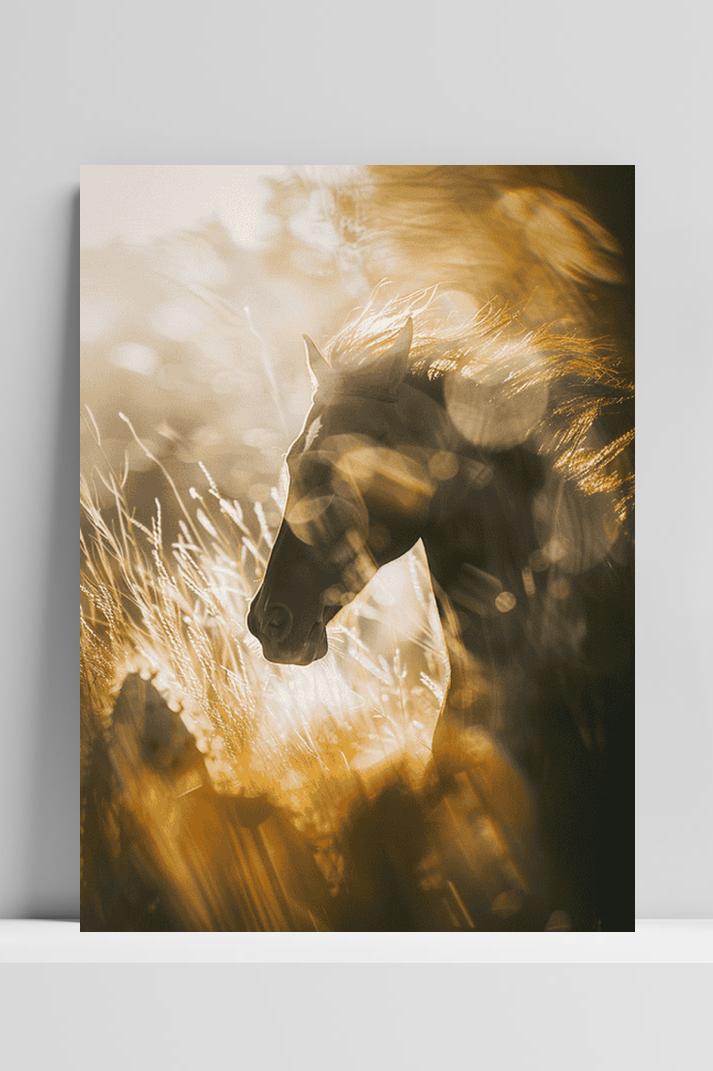 Paard Zonlicht op 3mm aluminium dibond