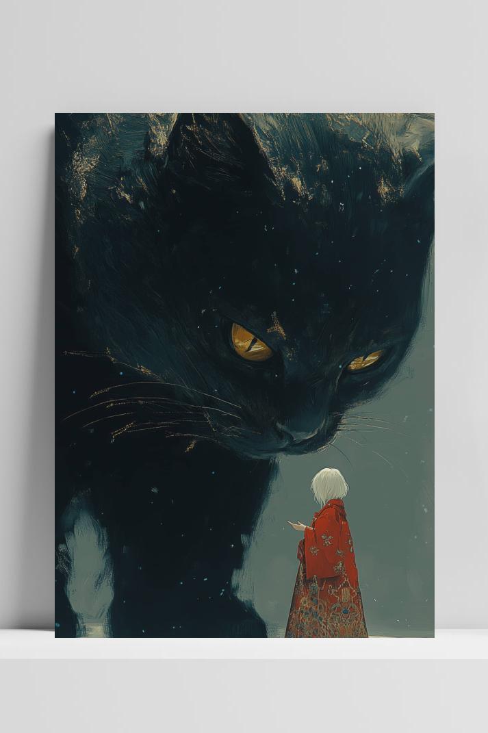 Reuzenkat op 3mm aluminium dibond