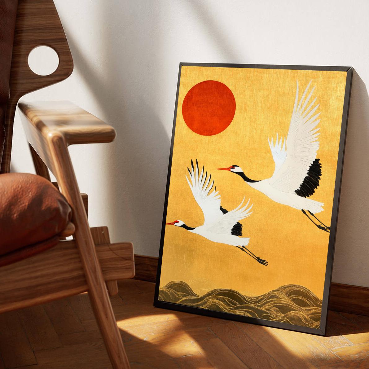 Crane Birds en un interior