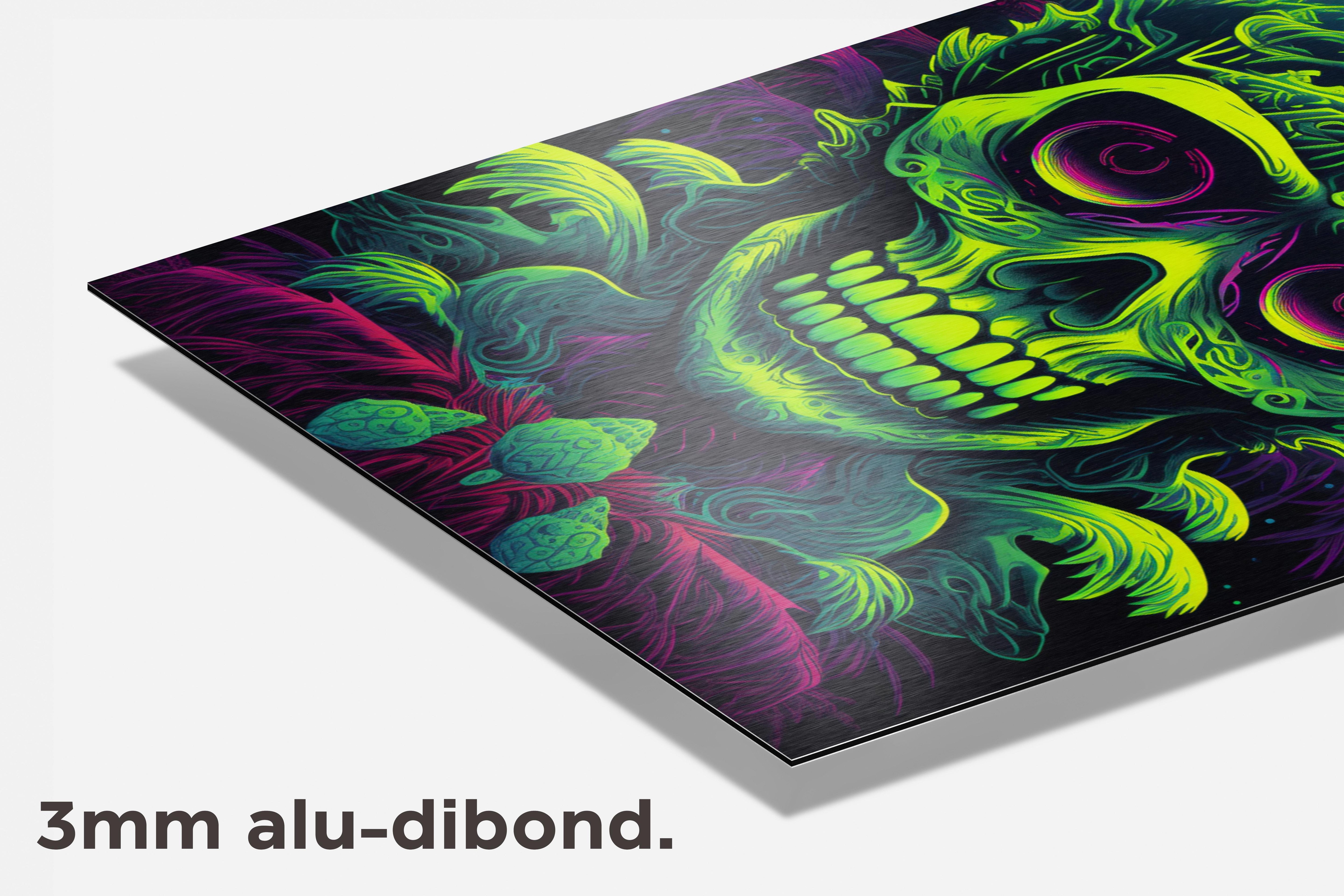 Neon Groen Skelet dibond detail