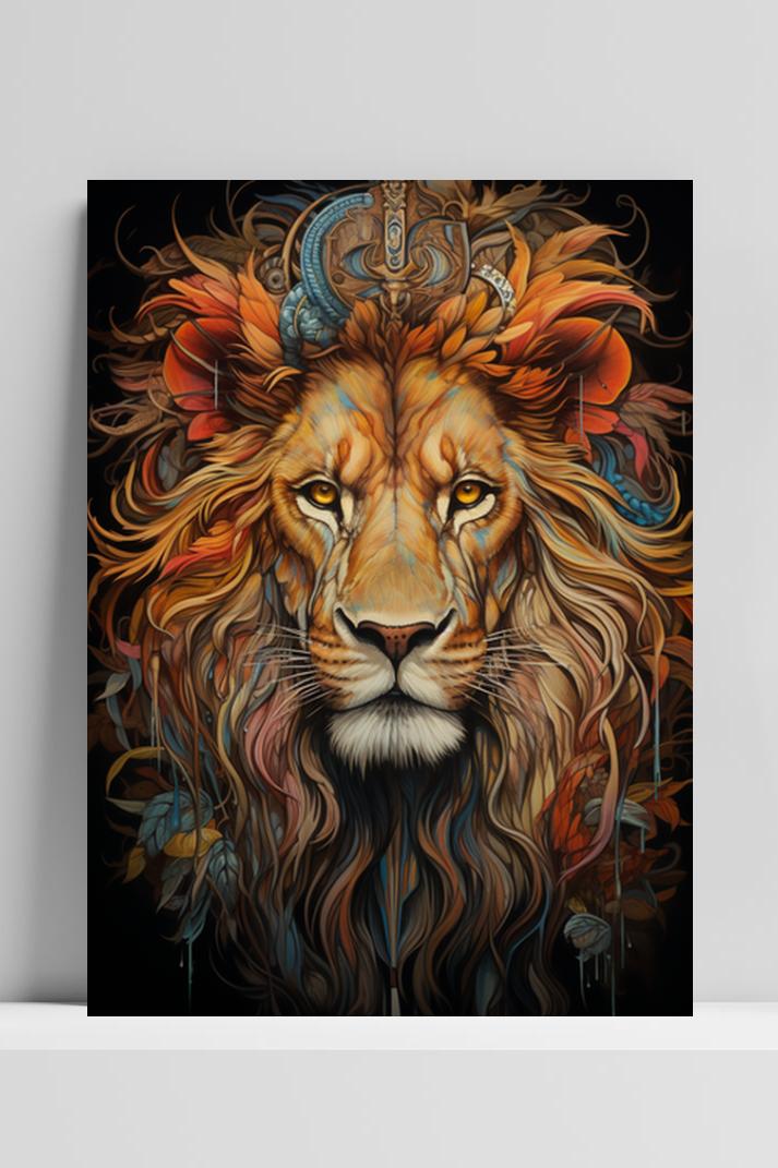 Leeuw op 3mm aluminium dibond