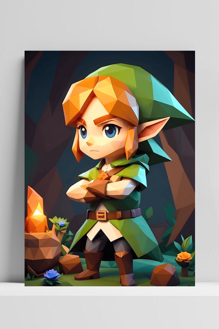 Link van Zelda op 3mm aluminium dibond