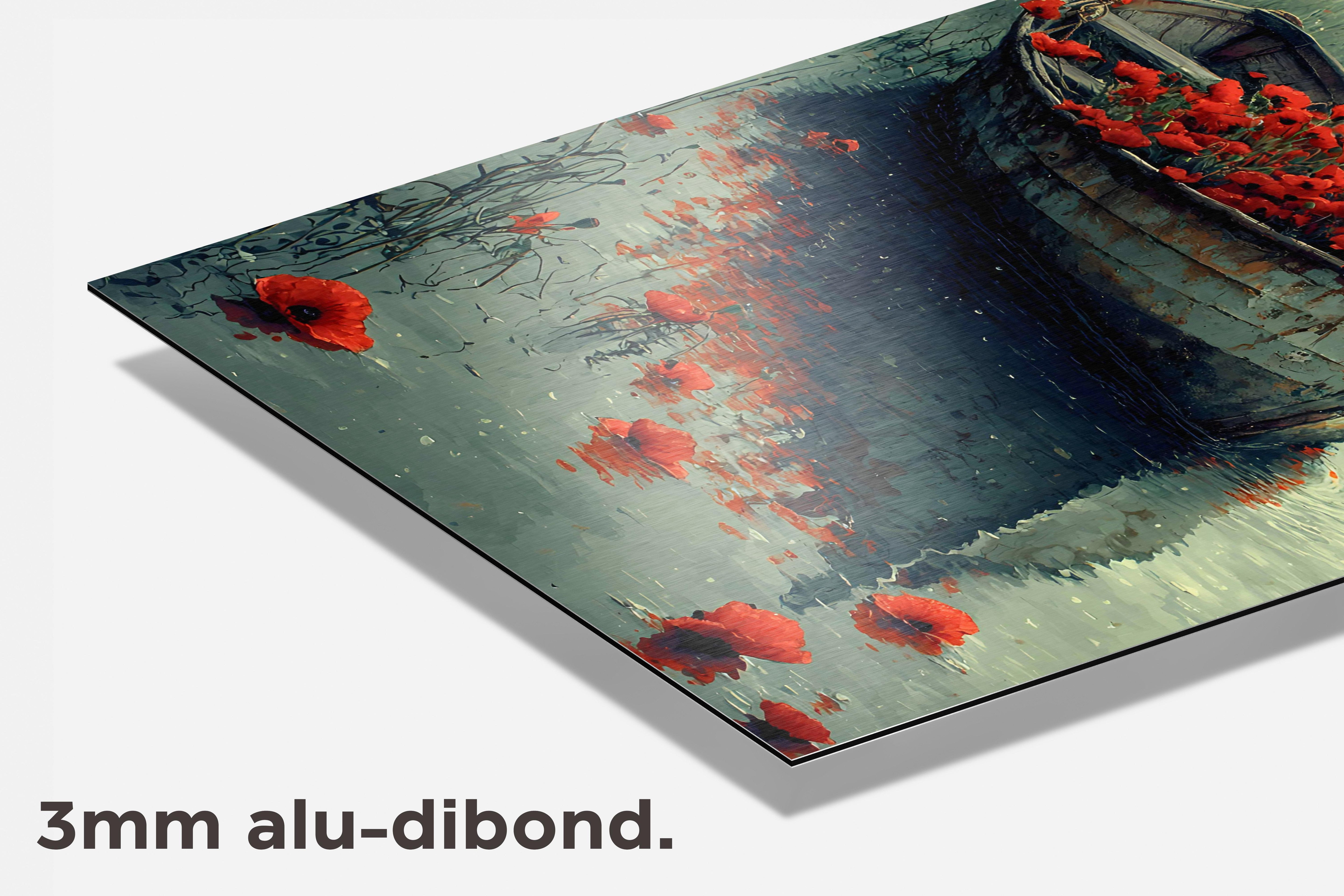 Boot Met Klaprozen dibond detail