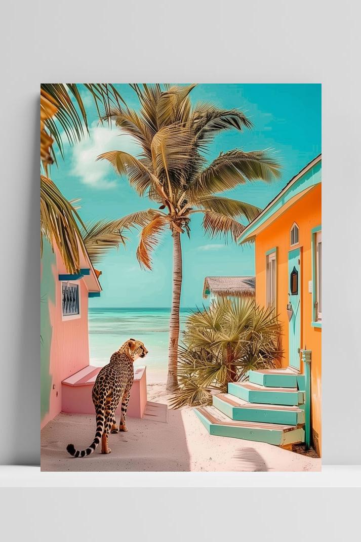 Jachtluipaard op 3mm aluminium dibond