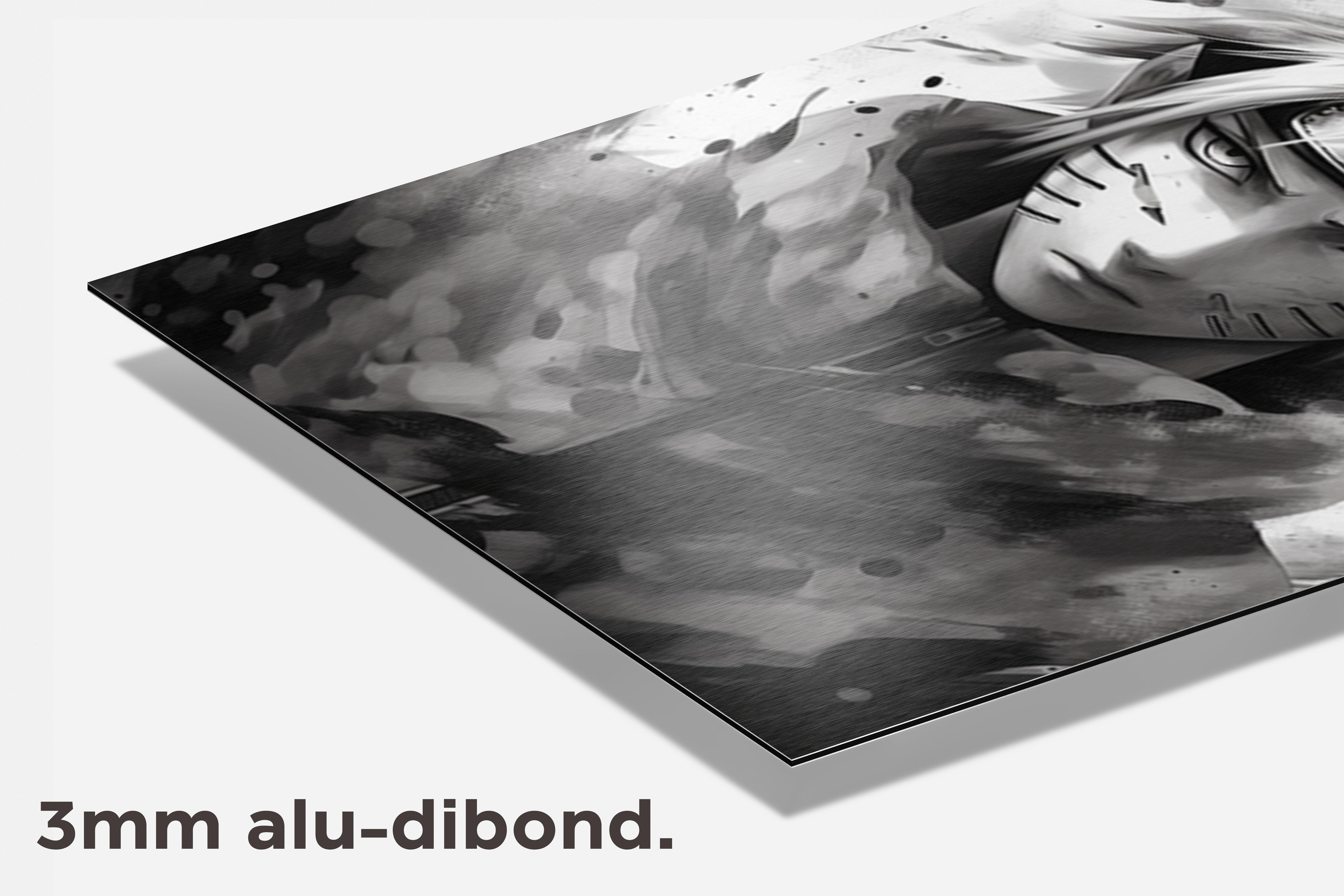 Naruto Zwart Wit dibond detail