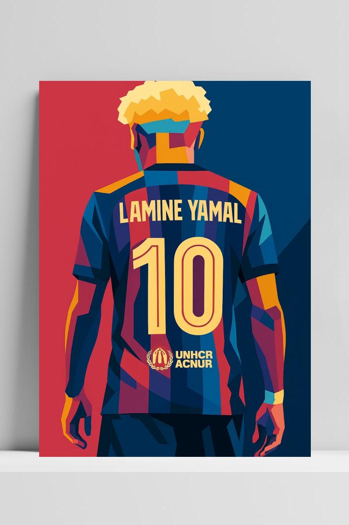 Lamine Yamal op 3mm aluminium dibond
