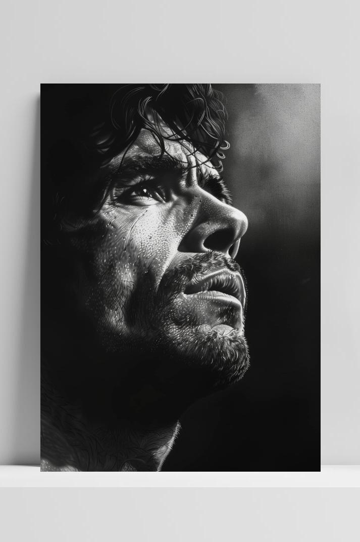Diego Maradona op 3mm aluminium dibond