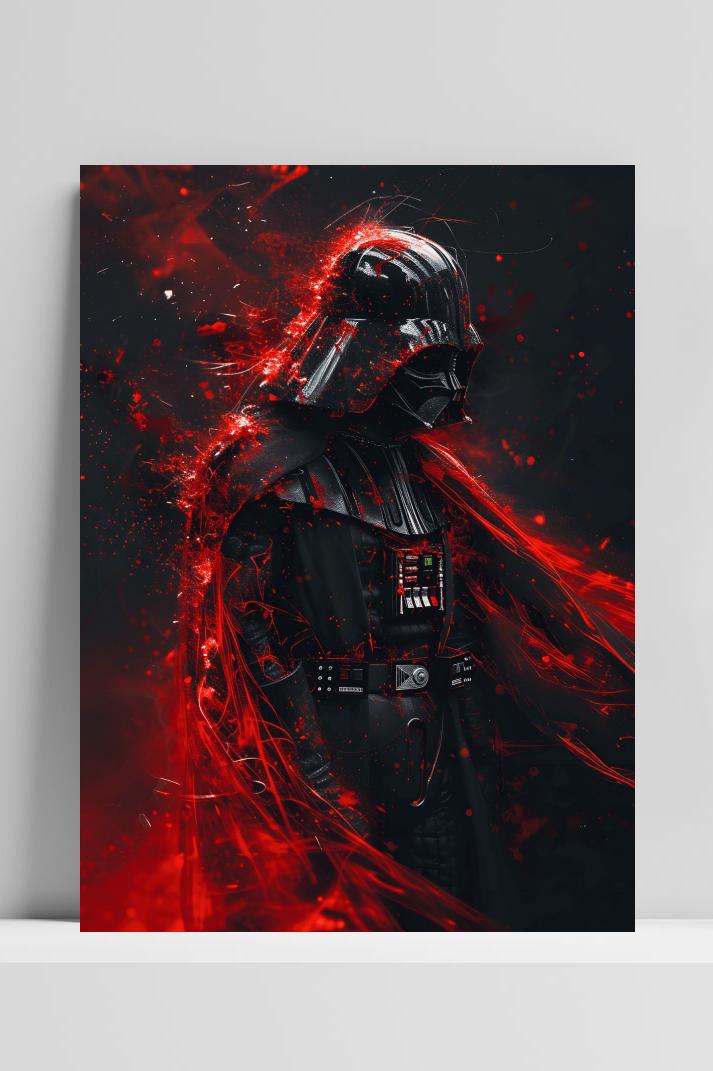Darth Vader Rood op 3mm aluminium dibond