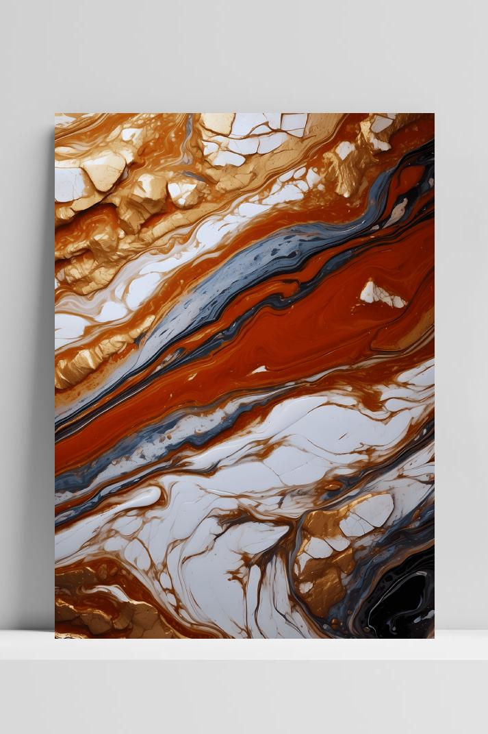 Rood Goud Marmer op 3mm aluminium dibond
