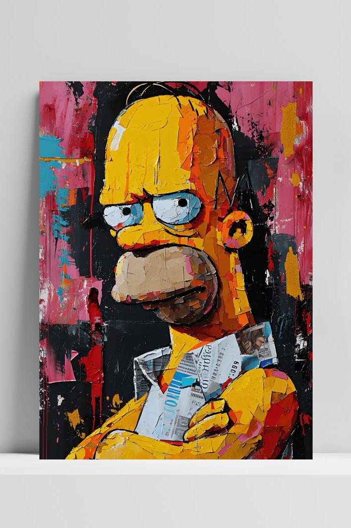 Homer Simpson op 3mm aluminium dibond