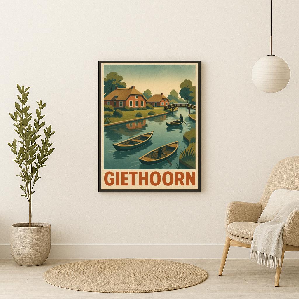 Giethoorn Text Vintage poster sfeerbeeld 2