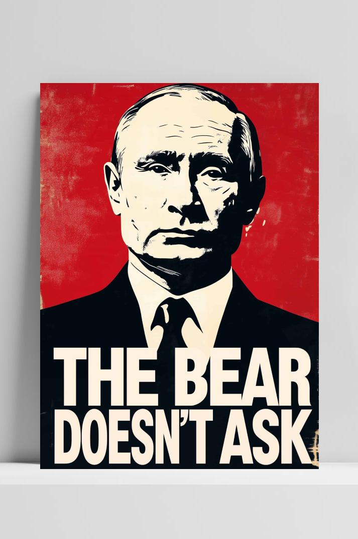 Vladimir Putin op 3mm aluminium dibond
