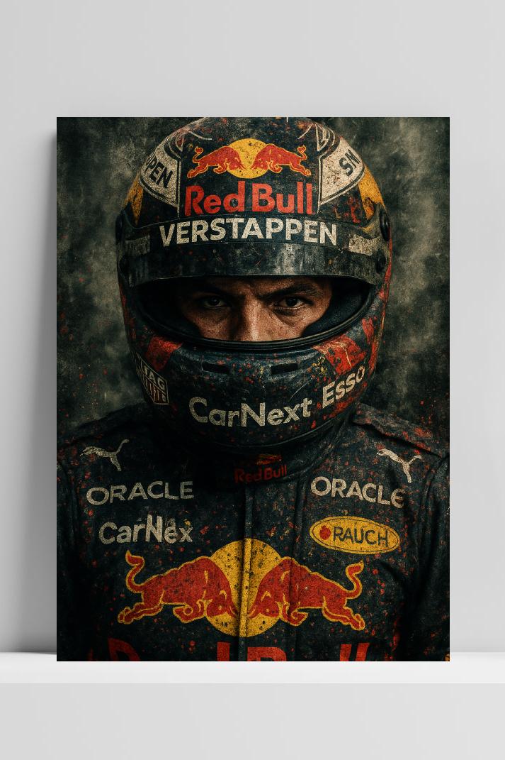Max Verstappen Red Bull op 3mm aluminium dibond